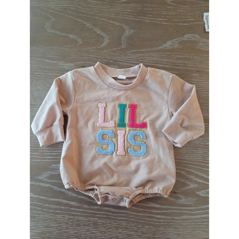 Boutique baby girl Lil‎ sis romper 0-3 mos